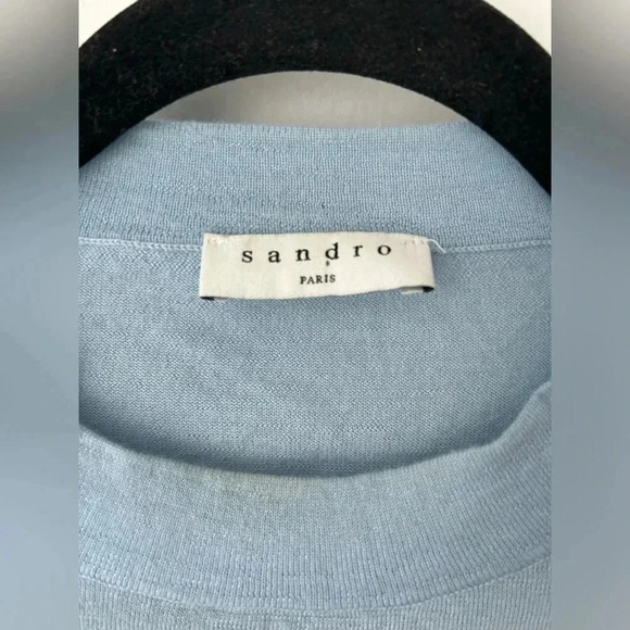 Sandro Paris blue  merino wool sweater - Picture 3 of 12